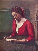 Lesendes Madchen in rotem Trikot Jean-Baptiste-Camille Corot